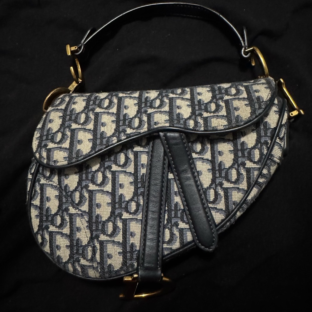 Dior Blue mini saddle bag
